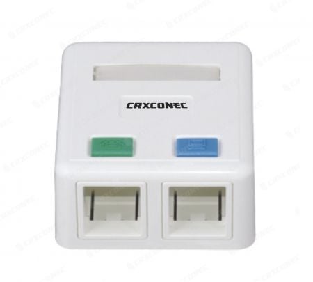 Unloaded Surface Mount Box 2 Port in White Color - CRXCabling 2 Port Sufrace Mount Box